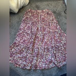 Melloday Floral Midi Skirt